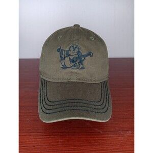 True Religion Buddha Strapback Hat Olive Green Cotton Unstructured Guitar EUC